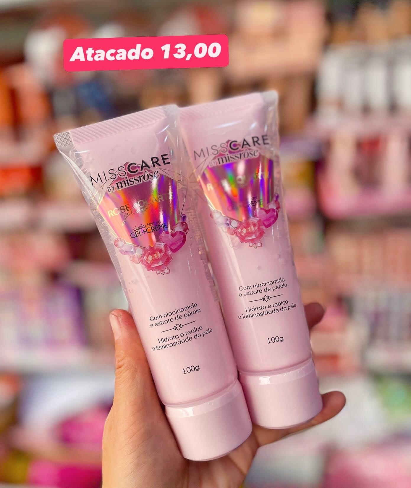 Hidratante Corporal Gel + Creme Rose Quartz MissCare 100g