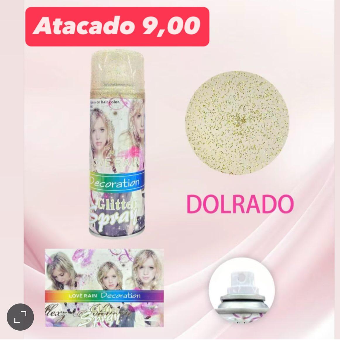 Spray de Glitter para Cabelo Love Rain Decoration — Dourado