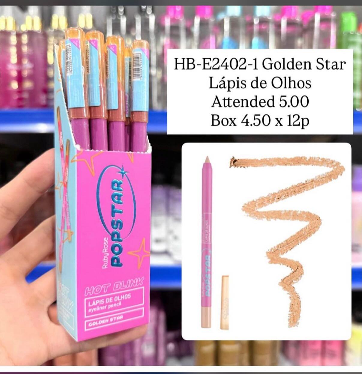 Lápis de Olhos Hot Blink Golden Star Ruby Rose HB-E2402-1