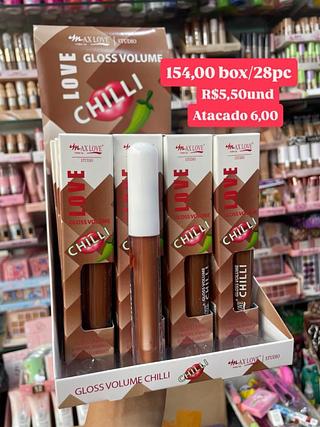 Gloss Labial Volume Chilli Max Love Studio — apresentação marrom