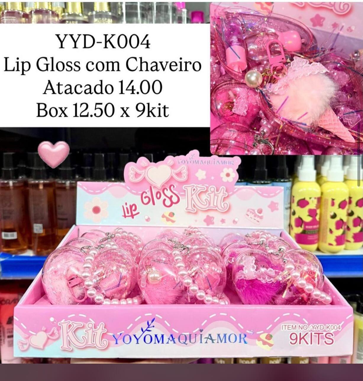 Kit Lip Gloss com Chaveiro Yoyo Maquiamor YYD-K004