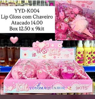 Kit Lip Gloss com Chaveiro Yoyo Maquiamor YYD-K004