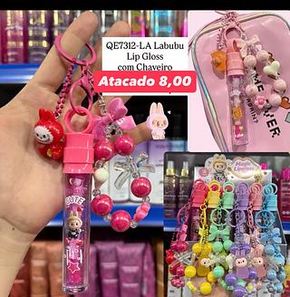 Lip Gloss Labubu com Chaveiro QE7312-LA