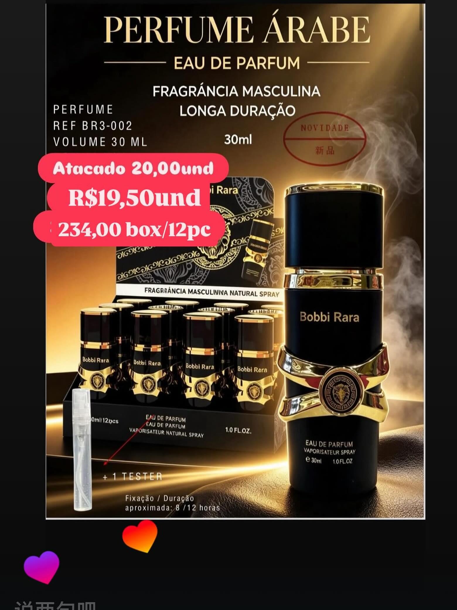 Perfume Árabe Masculino Bobbi Rara BR3-002 30ml