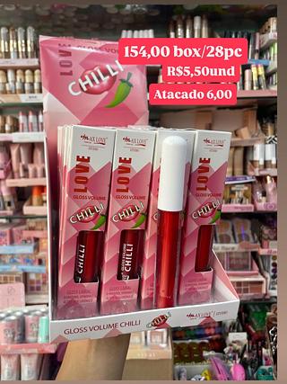 Gloss Labial Volume Chilli Max Love Studio — apresentação vermelha