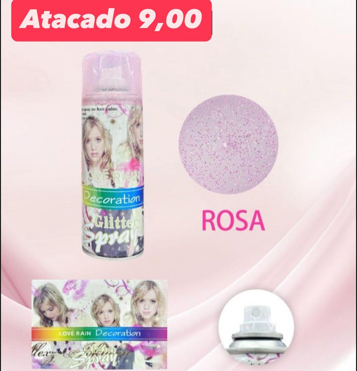 Spray de Glitter para Cabelo Love Rain Decoration — Rosa