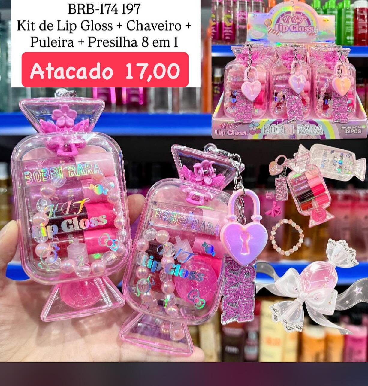 Kit de Lip Gloss 8 em 1 Bobbi Rara BRB-174 197