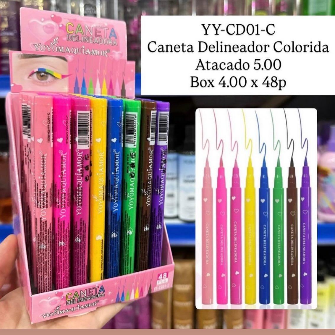 Caneta Delineadora Colorida Yoyo Maquiamor YY-CD01-C