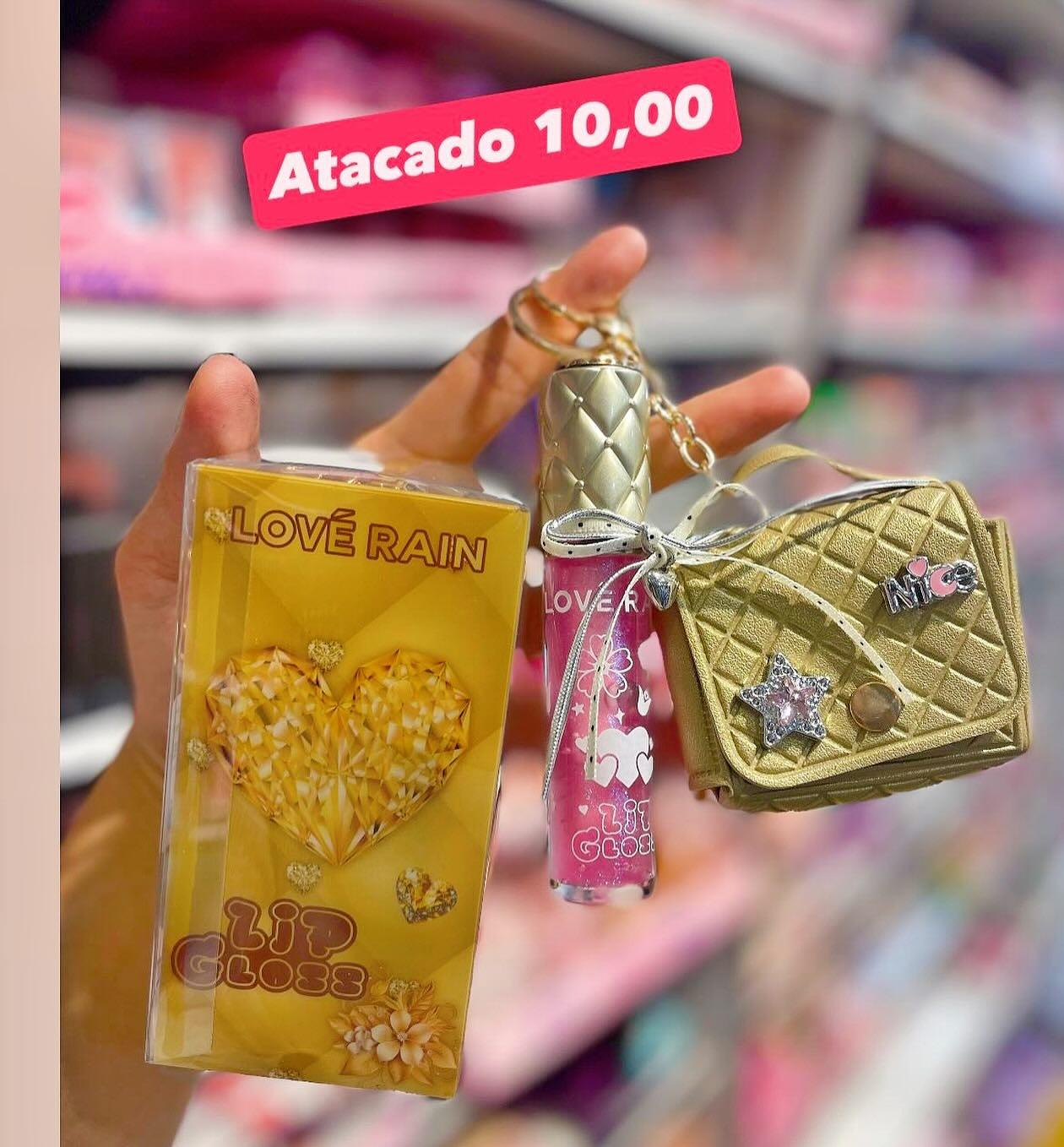 Kit Lip Gloss Love Rain com Bolsinha