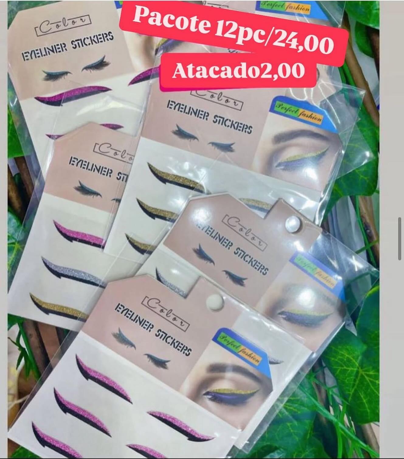 Adesivos de Delineado Coloridos com Strass