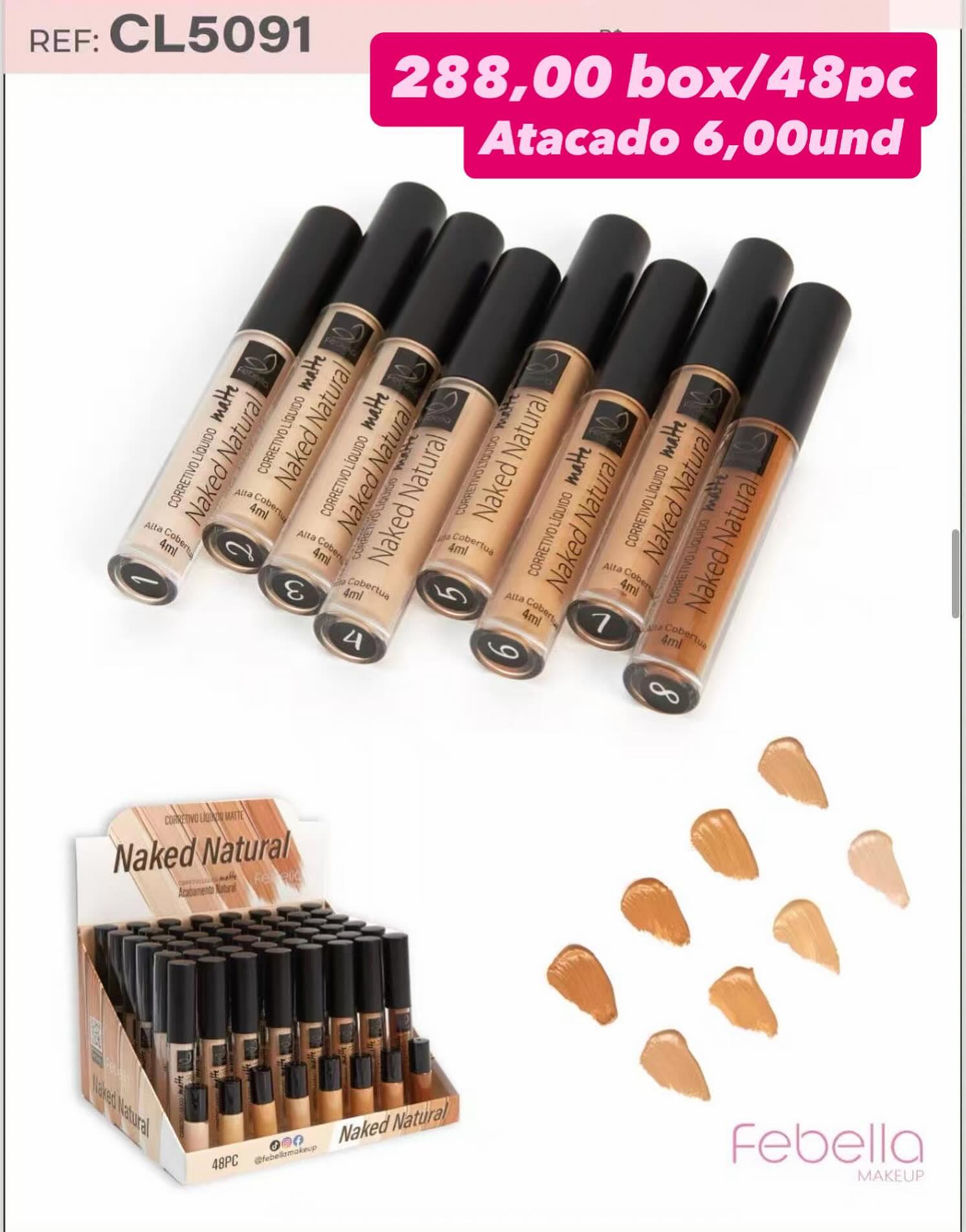 Corretivo Líquido Matte Naked Natural Febella 4ml