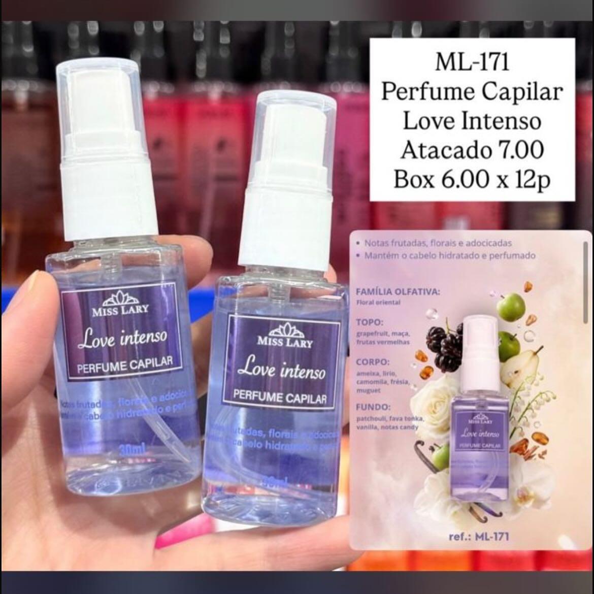 Perfume Capilar Love Intenso Miss Lary ML-171 30ml