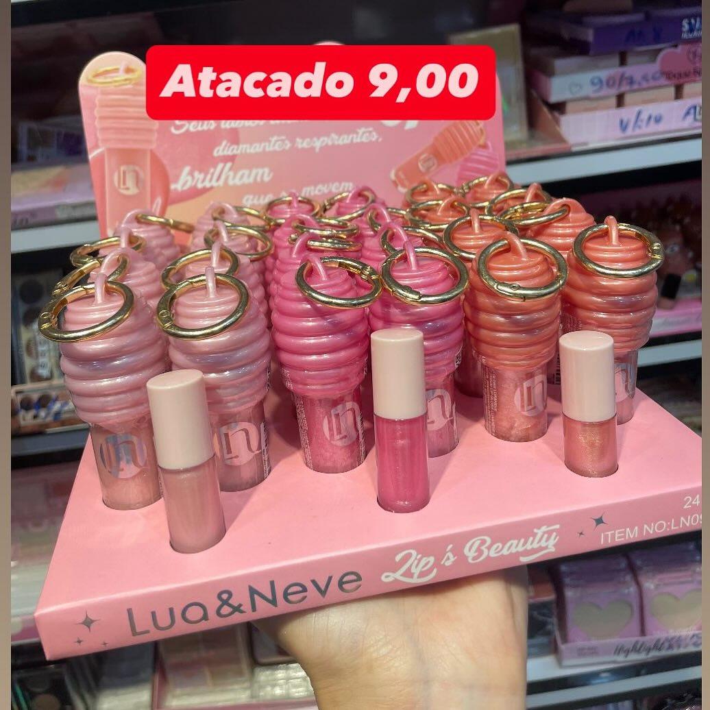 Gloss Labial Lua & Neve Lip's Beauty com Chaveiro