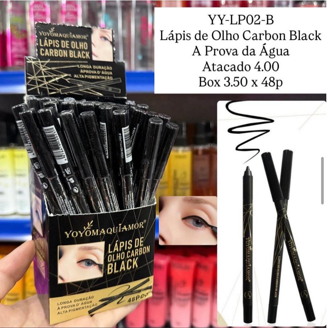 Lápis de Olho Carbon Black à Prova d'Água YoYoMaquiamor YY-LP02-B