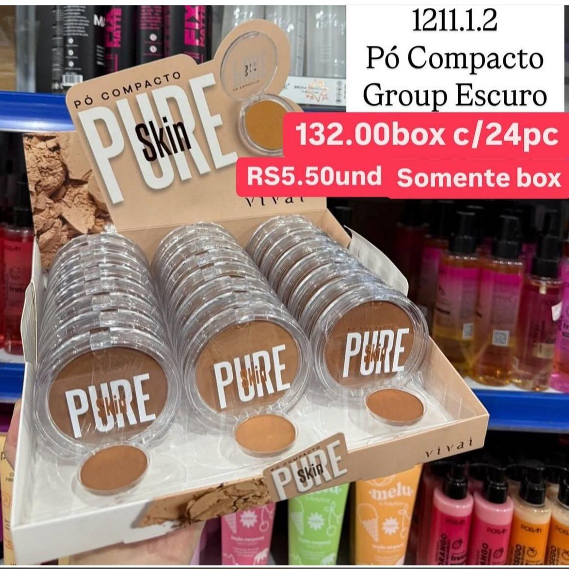 Pó Compacto Pure Skin Vivai Group Escuro 1211.1.2