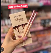 Duo de Lápis para Contorno Labial Retrátil Fenzza Choco Fun