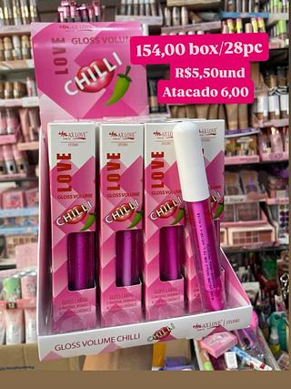 Gloss Labial Volume Chilli Max Love Studio — apresentação rosa