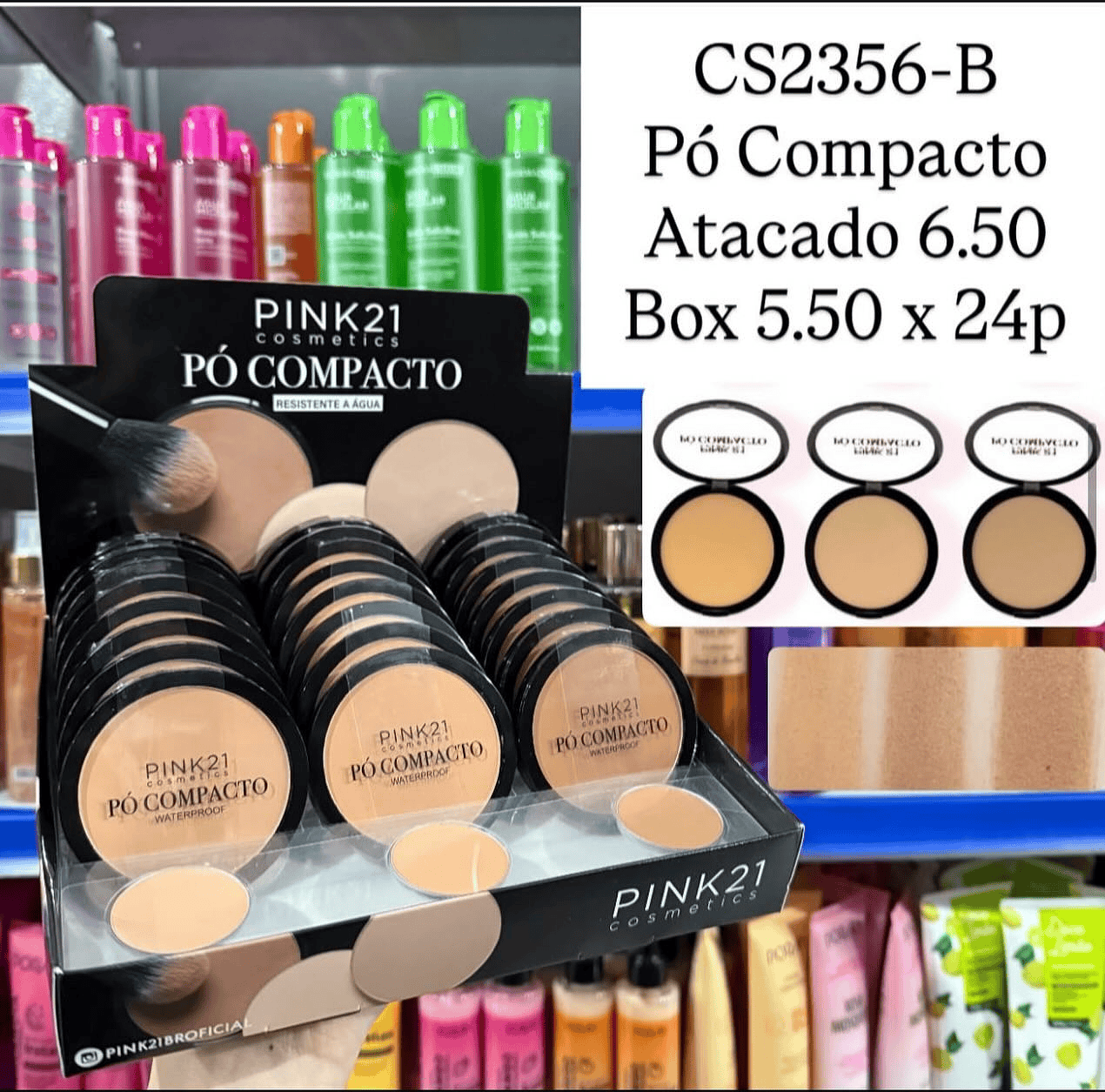Pó Compacto PINK21 Cosmetics CS2356-B