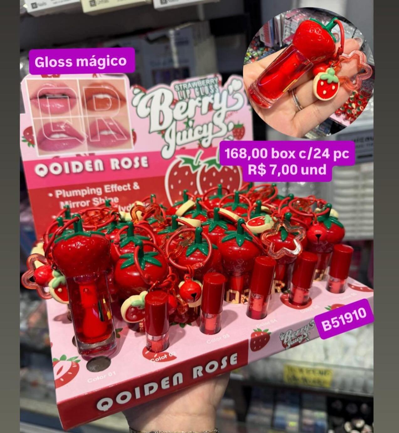 Gloss Mágico Berry Juicy Strawberry QOIDEN ROSE B51910