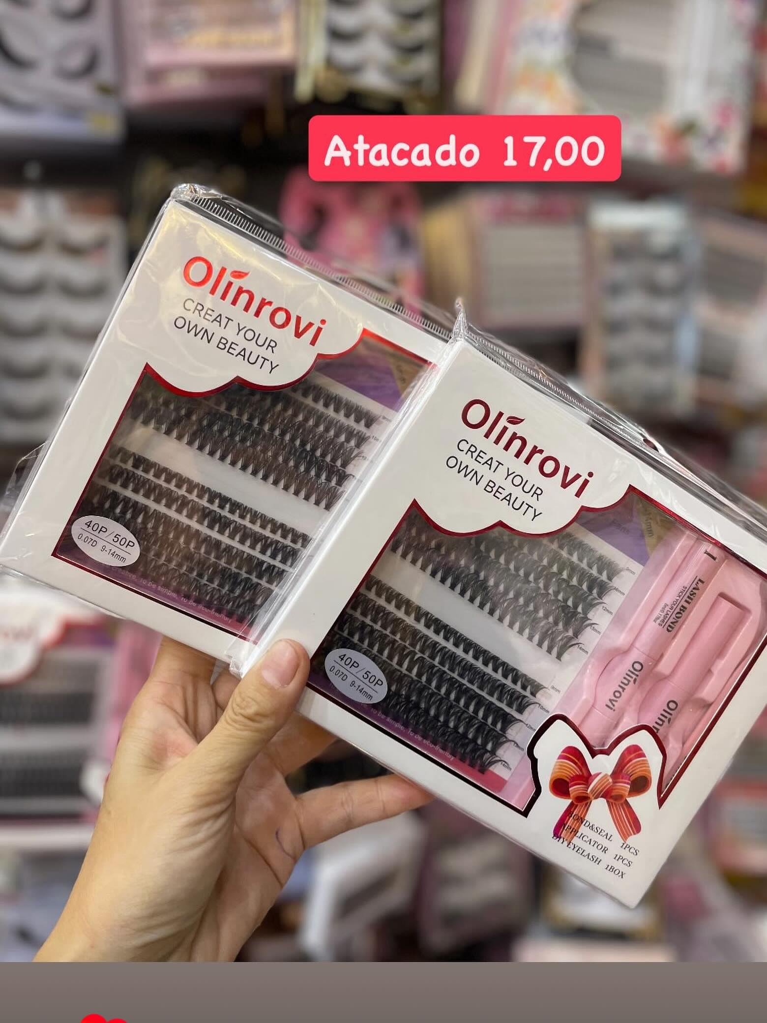 Kit de Cílios Postiços Olinrovi 40P/50P com Aplicador