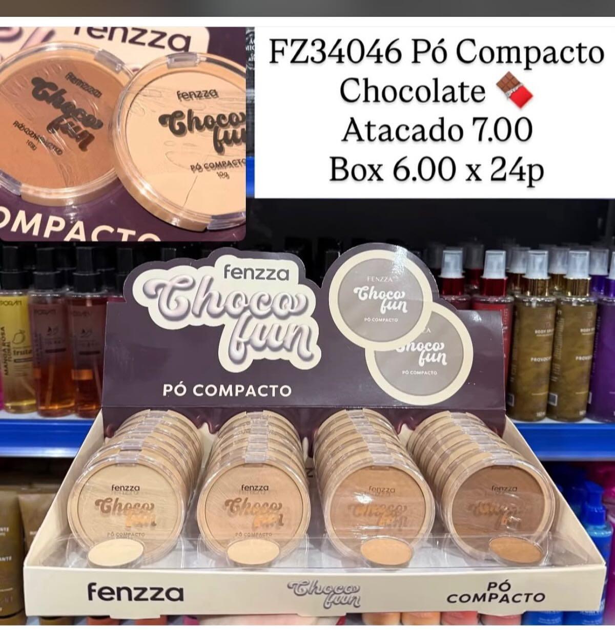 Pó Compacto Choco Fun Chocolate Fenzza FZ34046