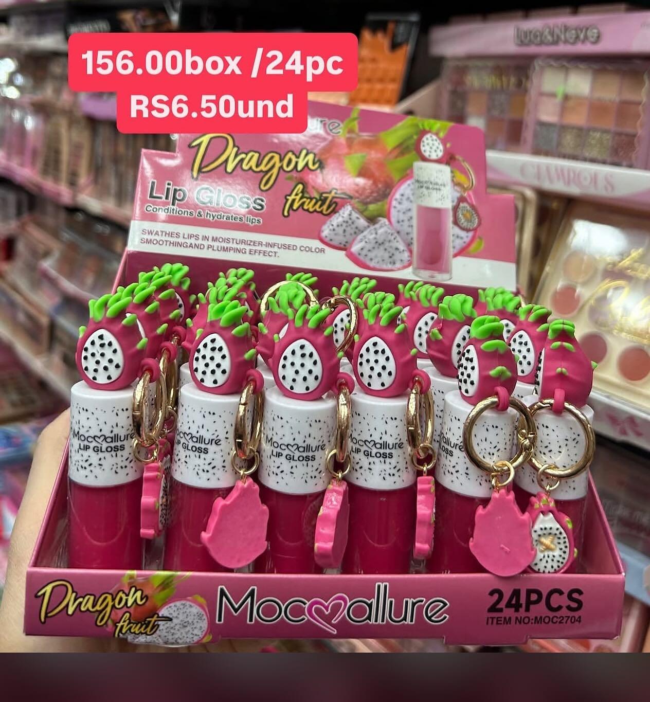Lip Gloss Dragon Fruit com Chaveiro Moccallure