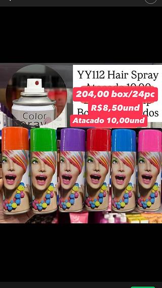 Spray hair cores 24peças