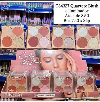 Quarteto Blush e Iluminador Pink21 CS4327