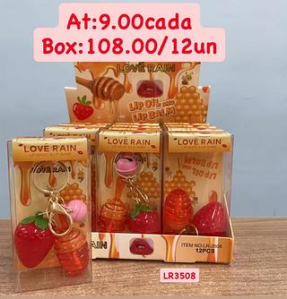 Lip Oil e Lip Balm Love Rain Morango do Amor LR-3508