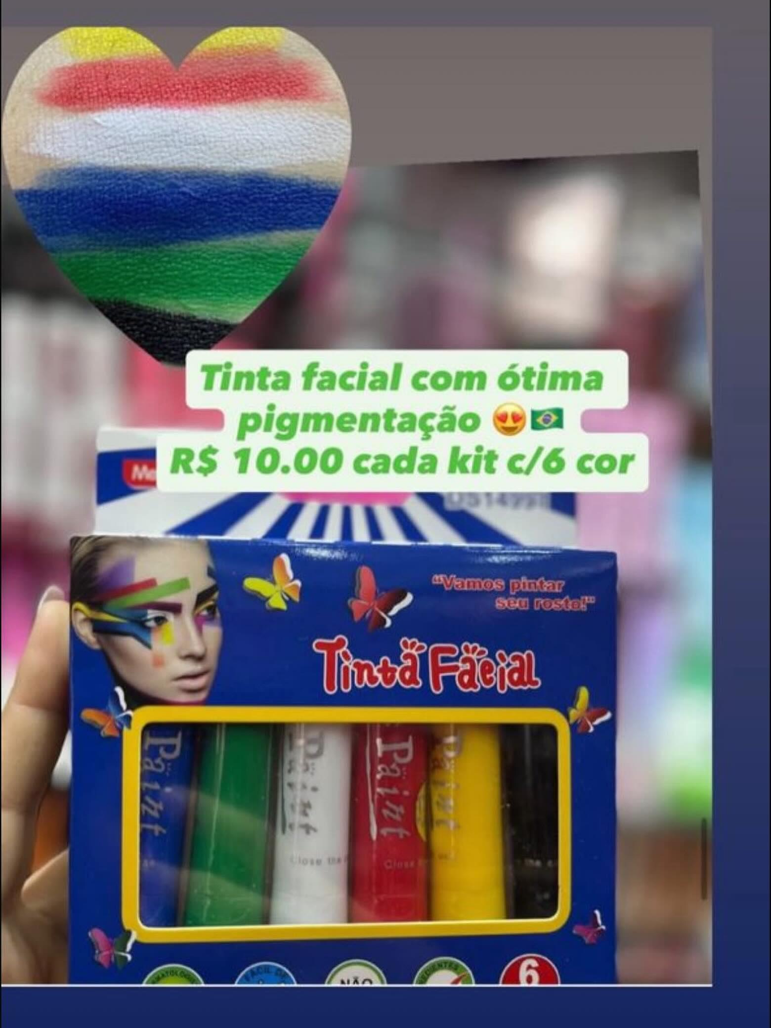 Kit Tinta Facial 6 Cores