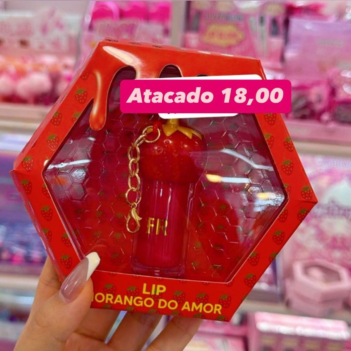 Lip Gloss Morango do Amor com Chaveiro FR