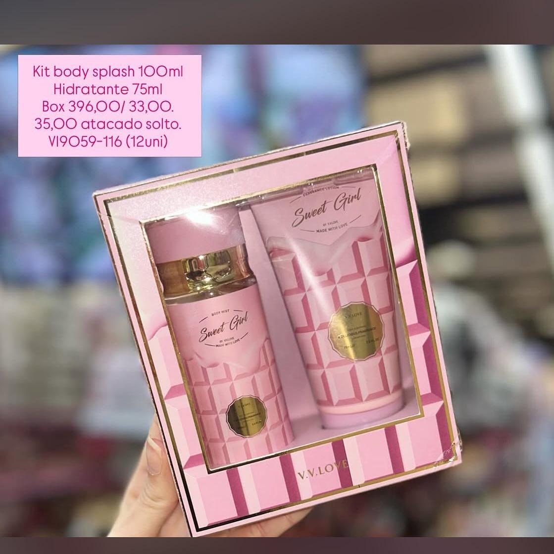 Kit Body Splash 100ml + Hidratante 75ml V.V.LOVE VI9059-116