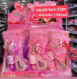Lip Gloss com Chaveiro Miss Corina