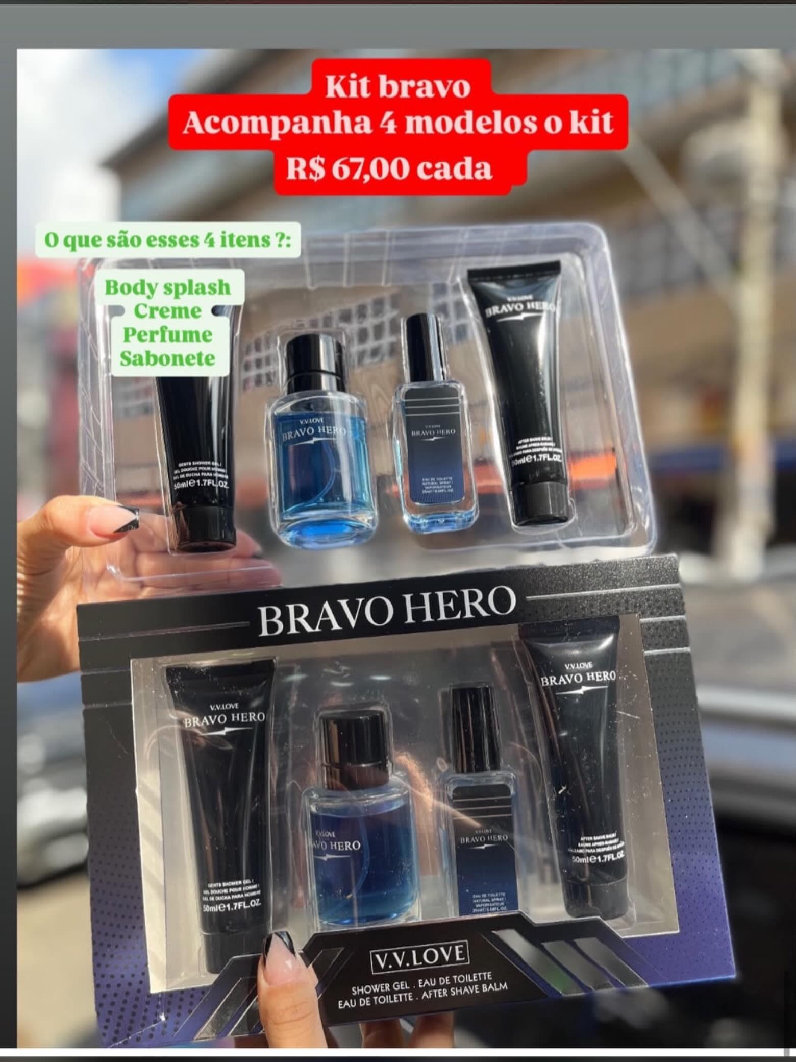 Kit Bravo Hero V.V.LOVE com 4 itens