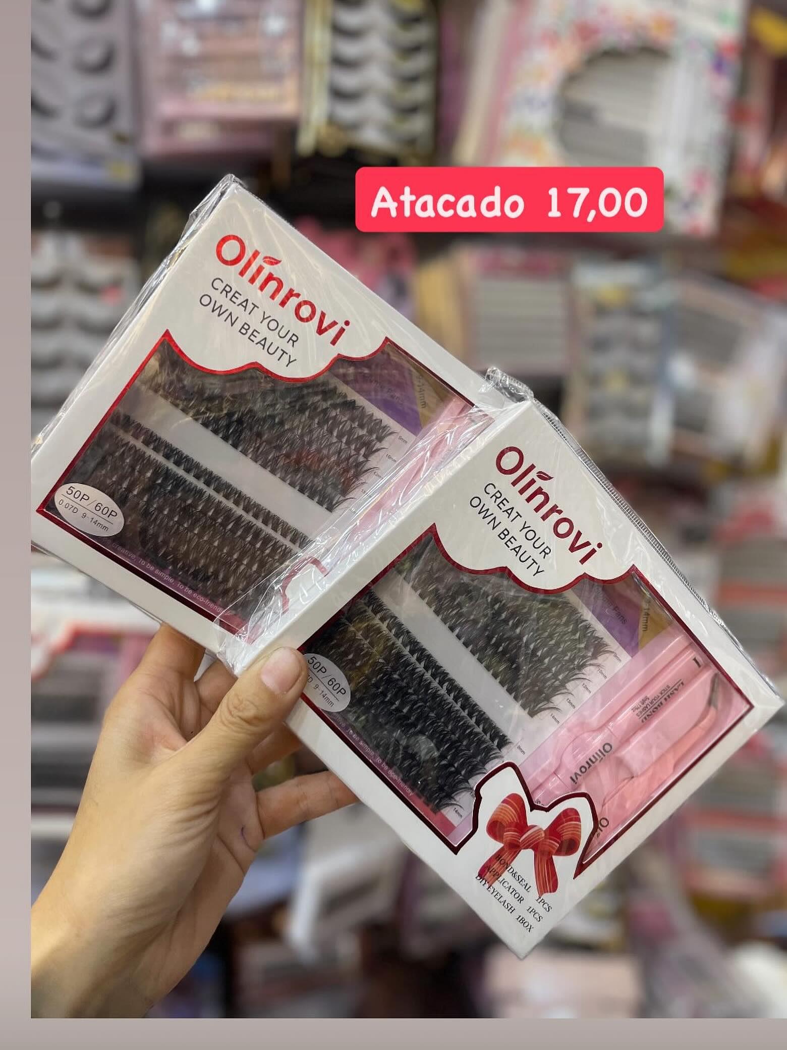Kit de Cílios Postiços Olinrovi 50P/60P com Aplicador