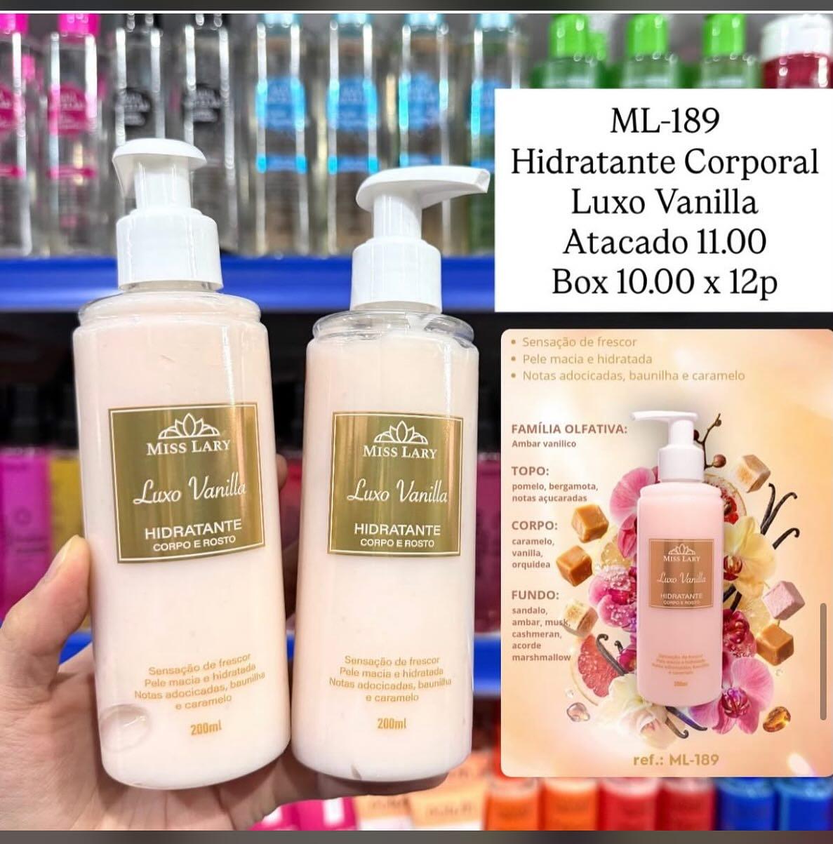 Hidratante Corporal Luxo Vanilla Miss Lary ML-189 200ml