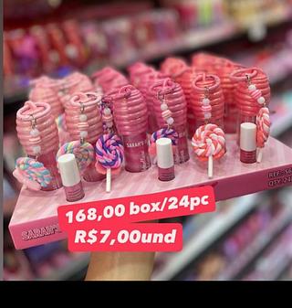 Gloss Labial Sarah's Beauty com Chaveiro de Pirulito