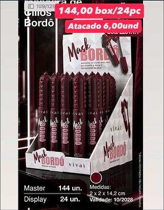 Mascara para cilios vivai mash bordo box com 24