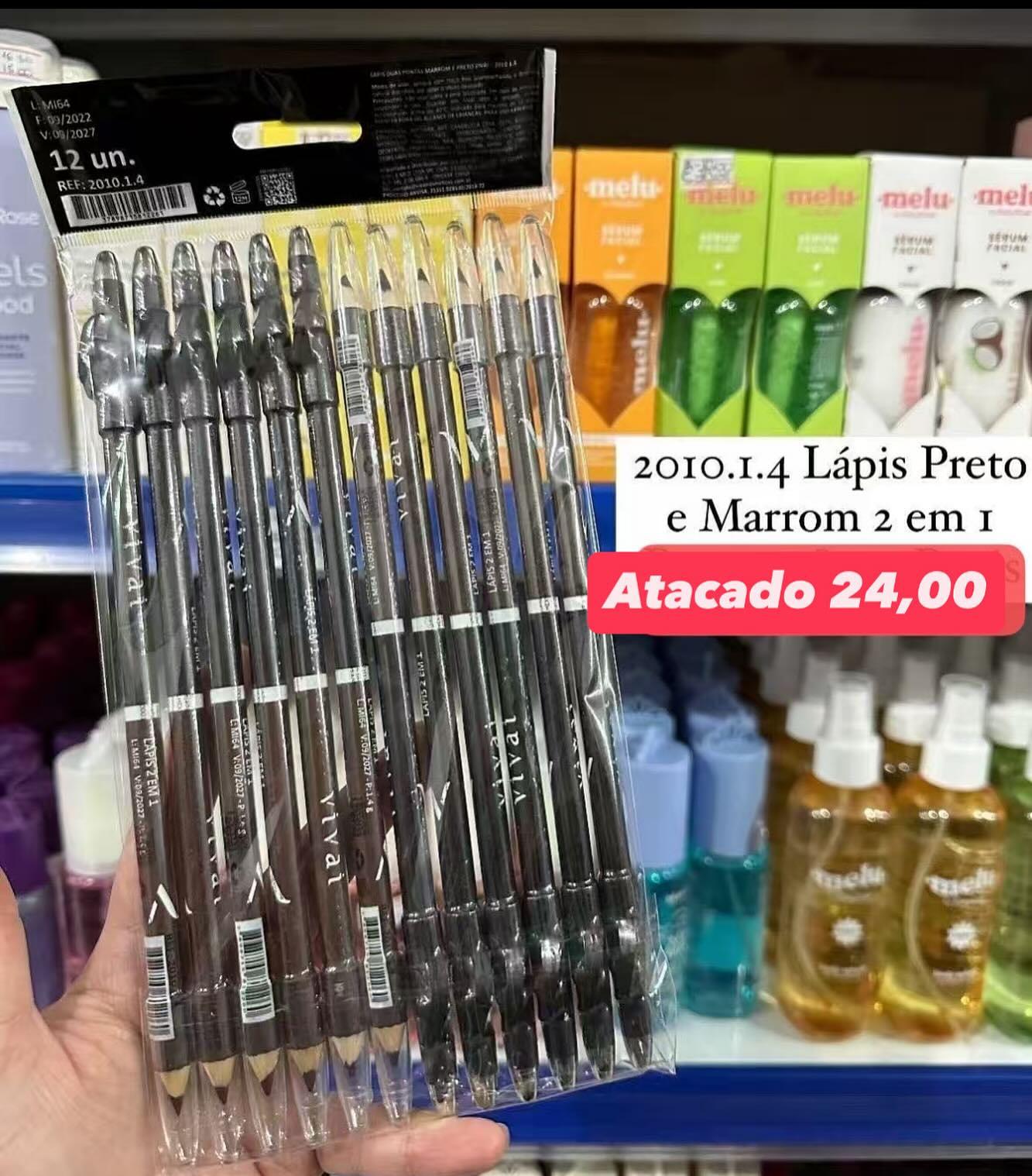 Lápis preto e marrom 2 em 1