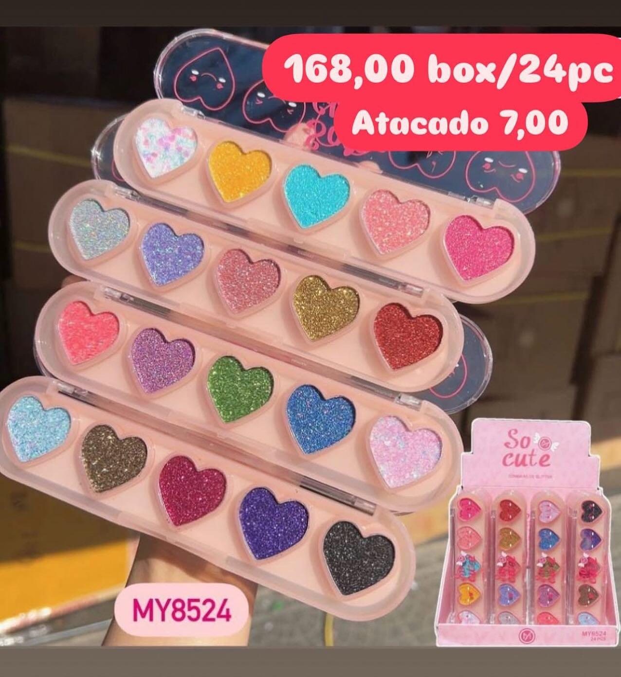 Paleta de Glitter em Formato de Coração Só Cute MY8524