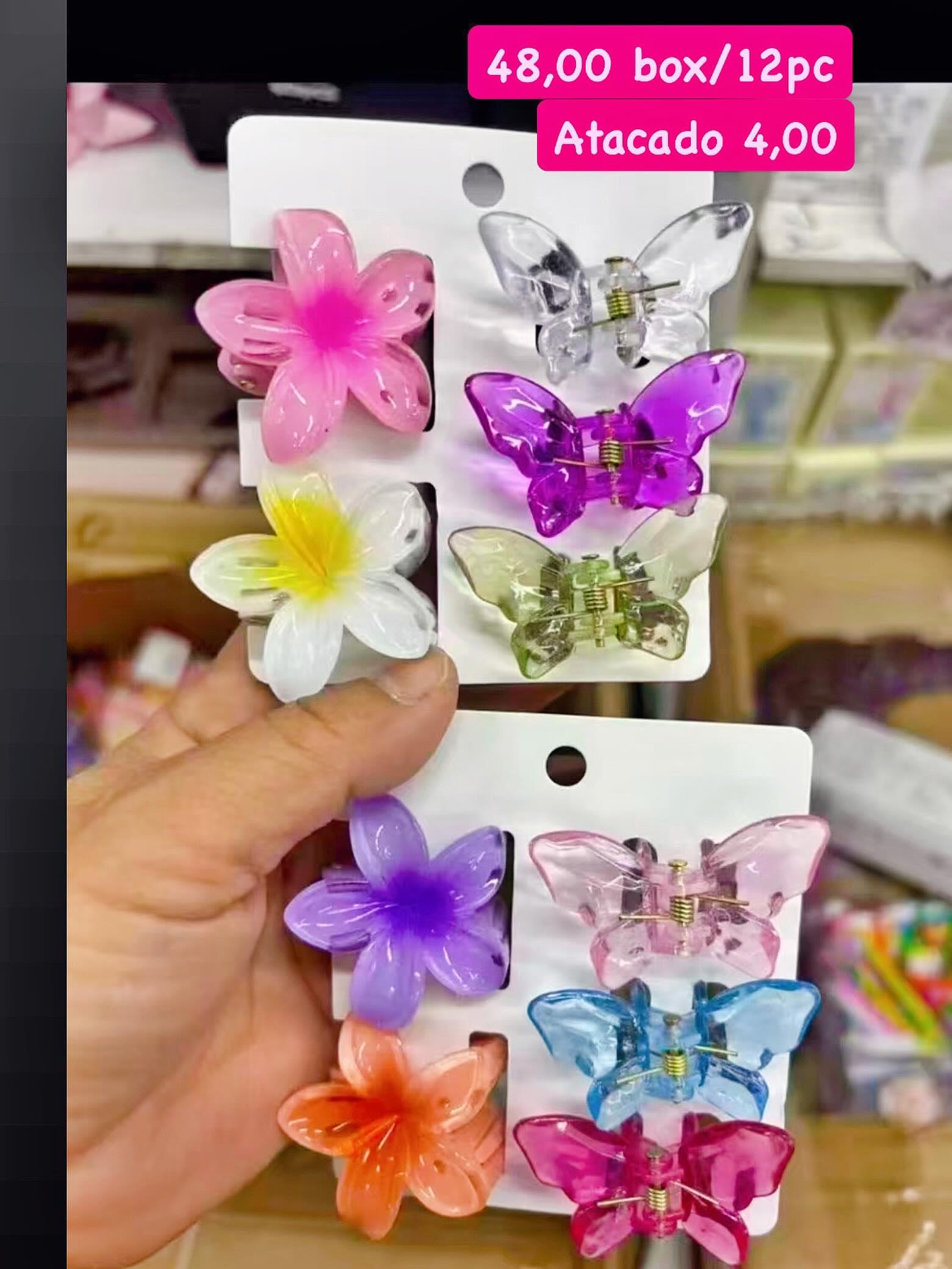 Presilhas de Cabelo Flor e Borboleta