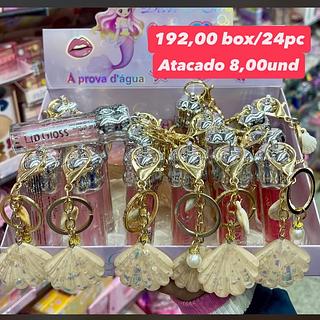 Lip Gloss com Chaveiro Concha