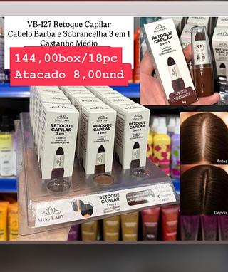 Retoque Capilar Miss Lary VB-127 Castanho Médio 4g