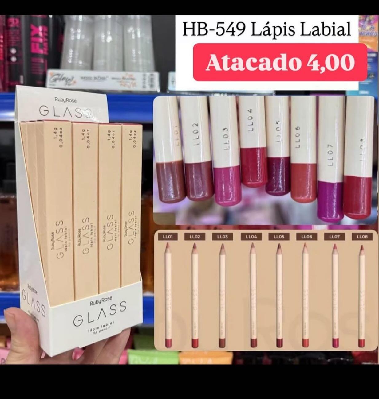 Lápis Labial Glass Ruby Rose HB-549