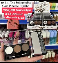 Trio de Sobrancelha com Pincel e Espelho Vivai 2178.1.1