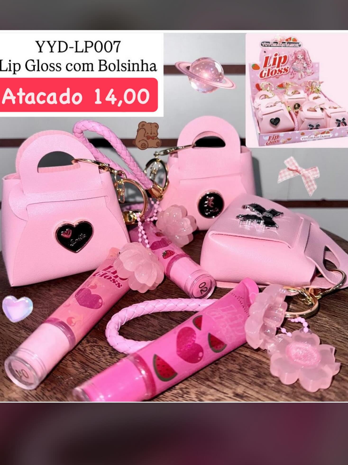 Kit Lip Gloss com Bolsinha Yoyo Maquiamor YYD-LP007