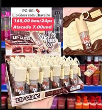 Lip Gloss Pink Grape Kiss com Chaveiro PG-001