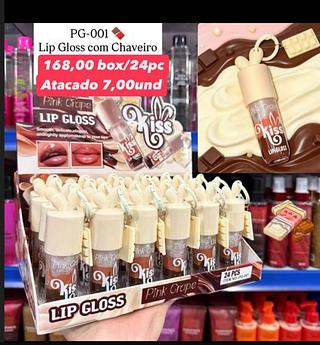 Lip Gloss Pink Grape Kiss com Chaveiro PG-001