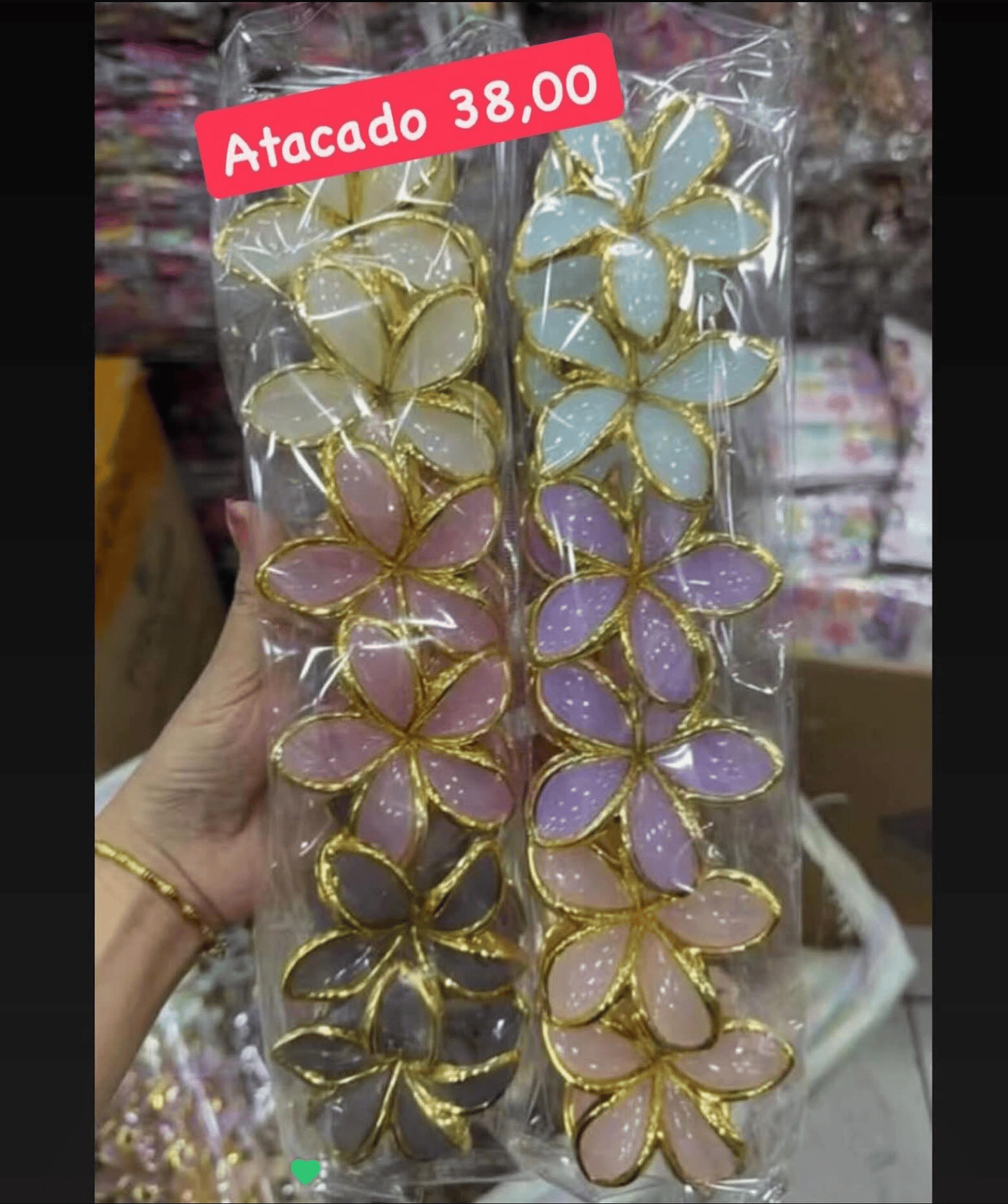 Presilhas de Cabelo Flor com Glitter