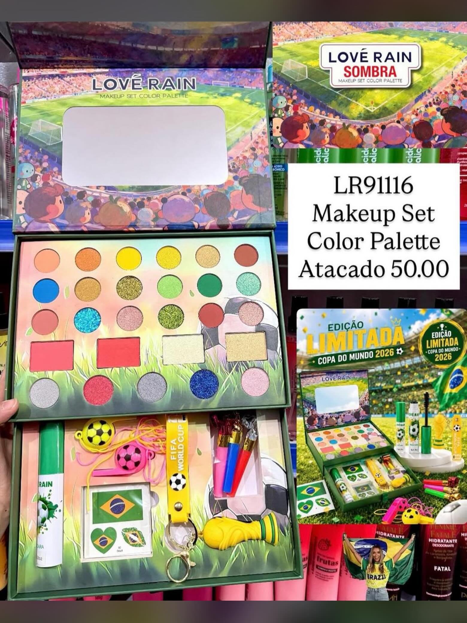 Kit de Maquiagem Love Rain Makeup Set Color Palette Copa 2026